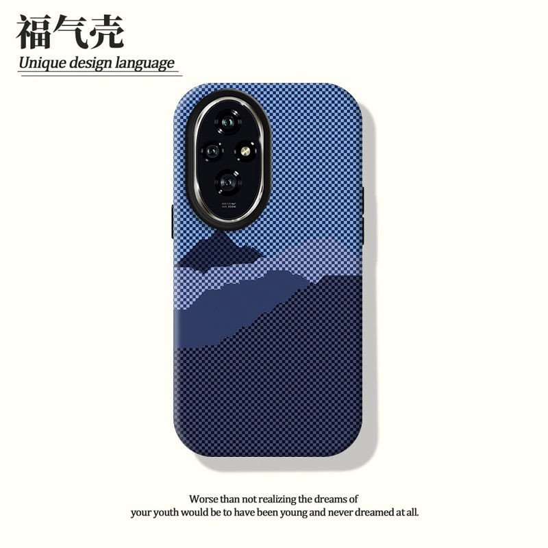 Minimalist Pixel Mountain Design Phone Case for honor 200/200pro